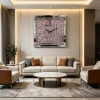 Square Roman pink diamond-decorated square acrylic wall clock handicrafts are suitable for placing in the living room or study, adding a touch of elegance to the wall Specification image